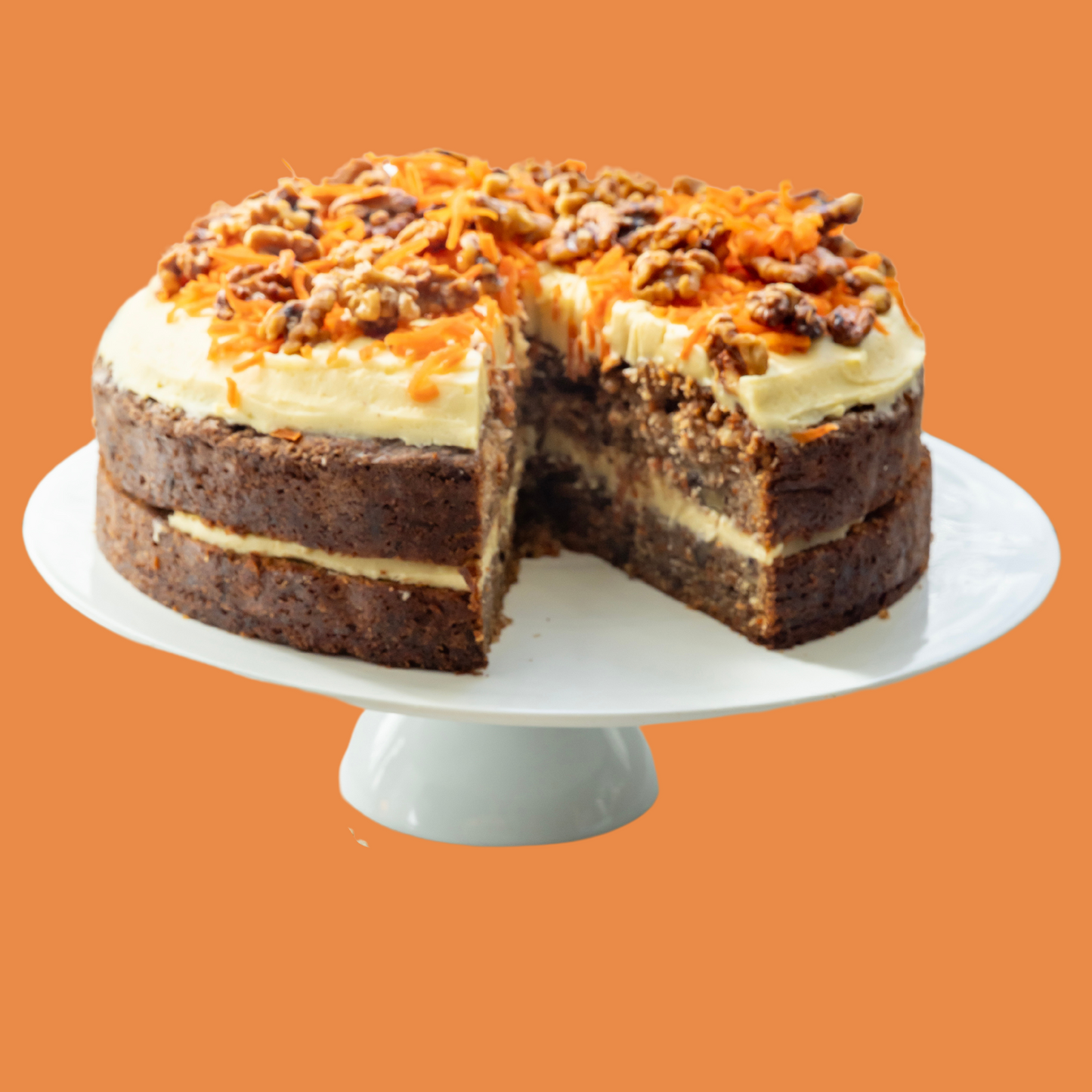 Carrot cake with burnt butter cream cheese icing